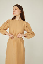 Lade das Bild in den Galerie-Viewer, Leinen Kleid-Camel | Hochwertiger Leinen🌿