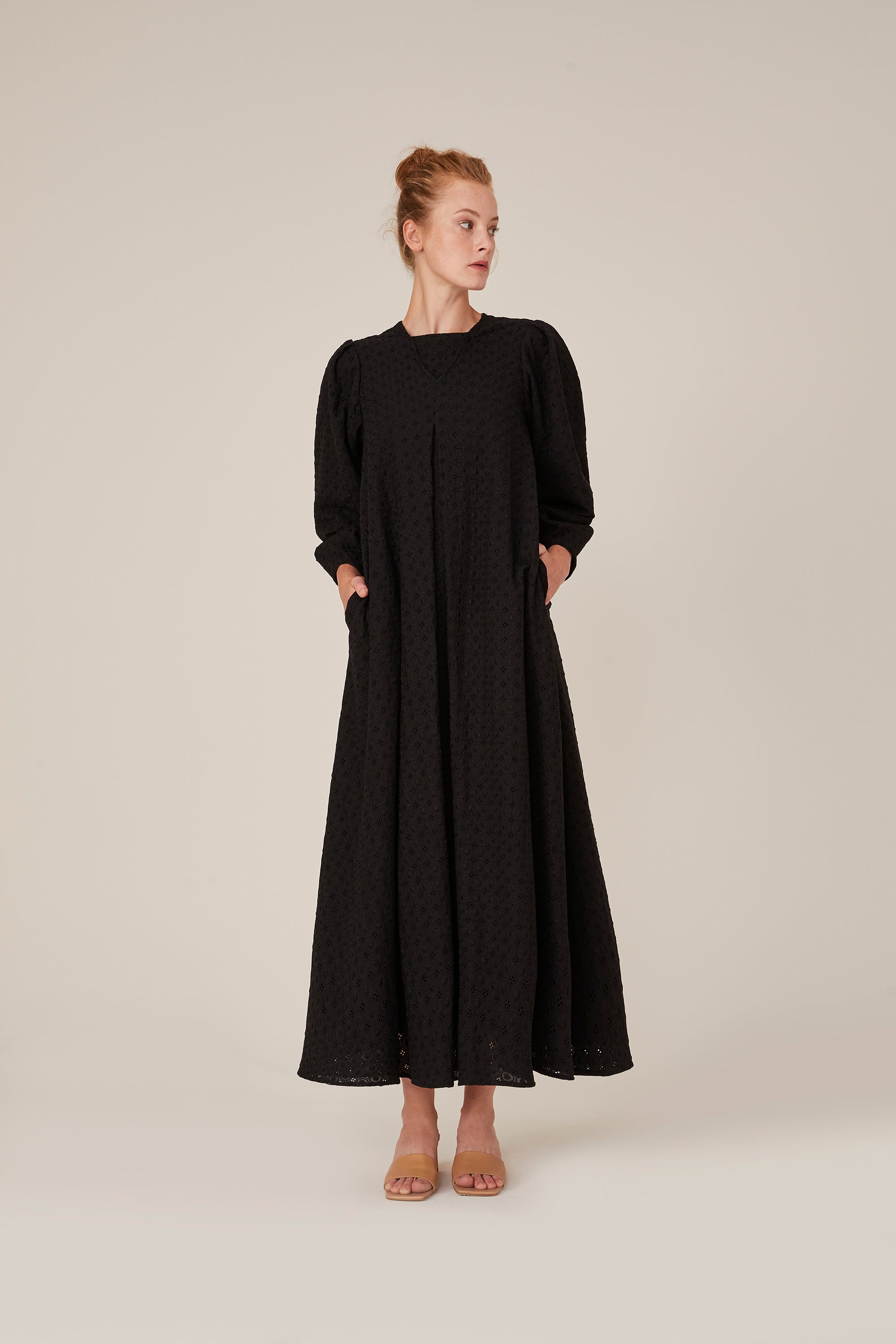 Kleid Montreux-Schwarz 100% Bio-Baumwolle 🌿