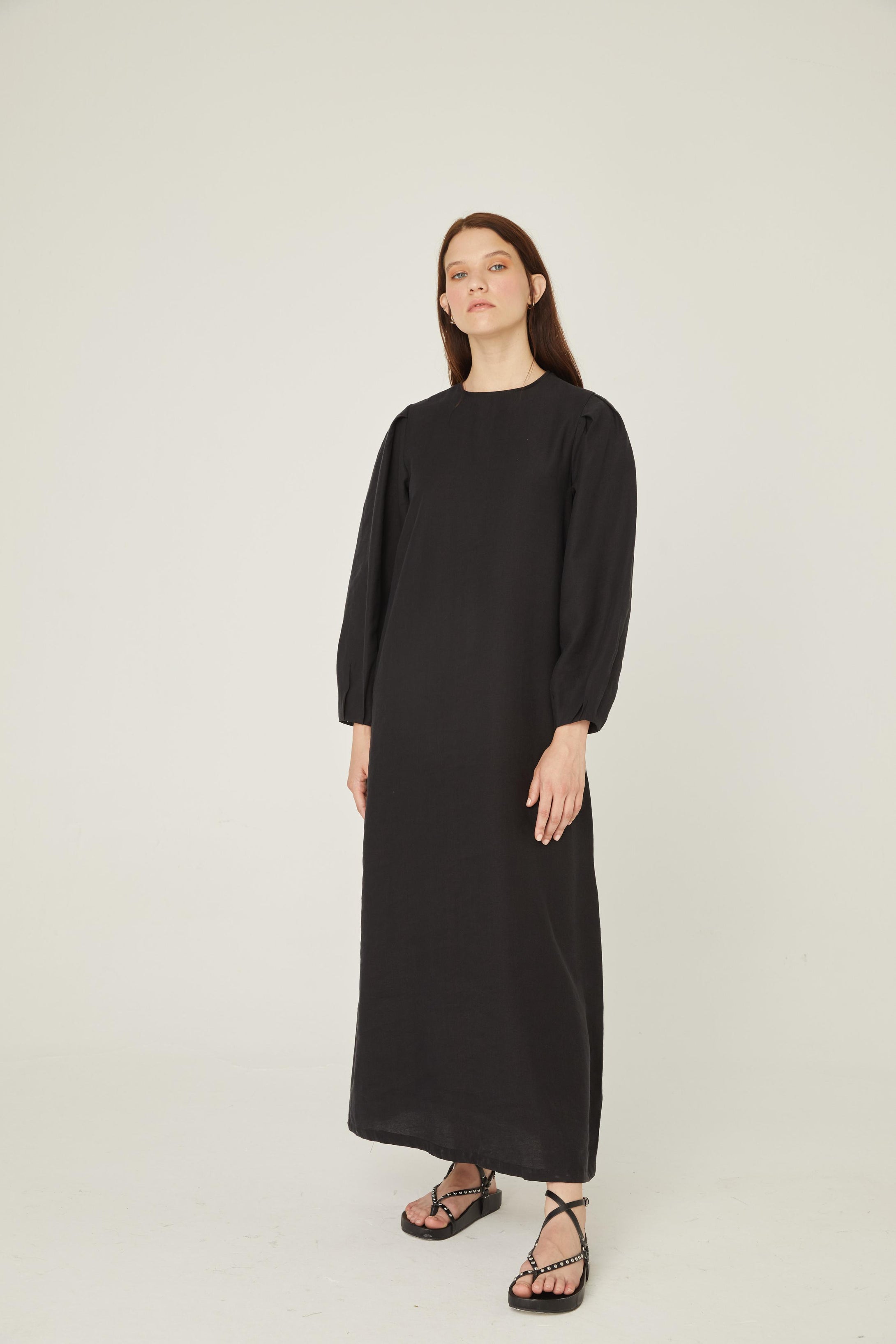 Linen Dress-Black | High quality linen🌿