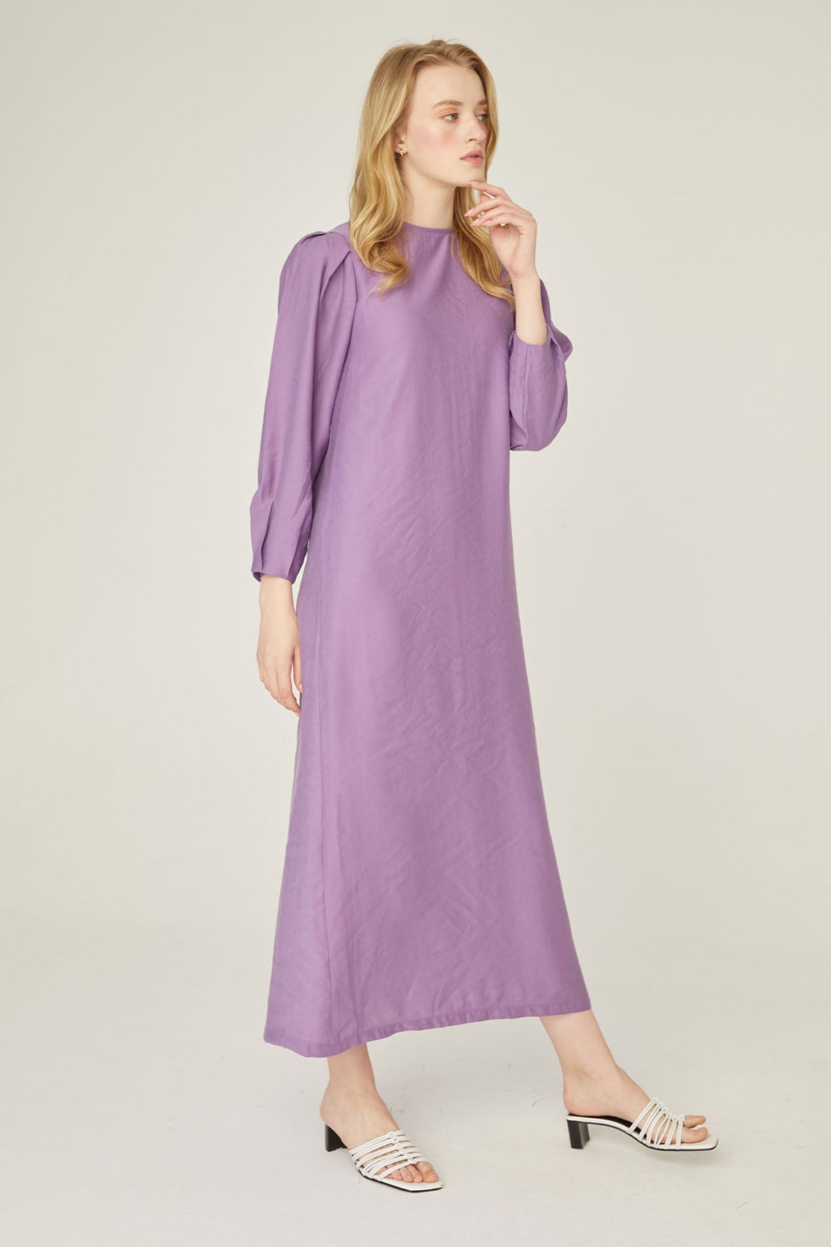 Leinen Kleid-Violett | Hochwertiger Leinen🌿
