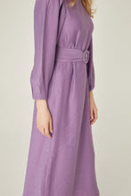 Lade das Bild in den Galerie-Viewer, Leinen Kleid-Violett | Hochwertiger Leinen🌿
